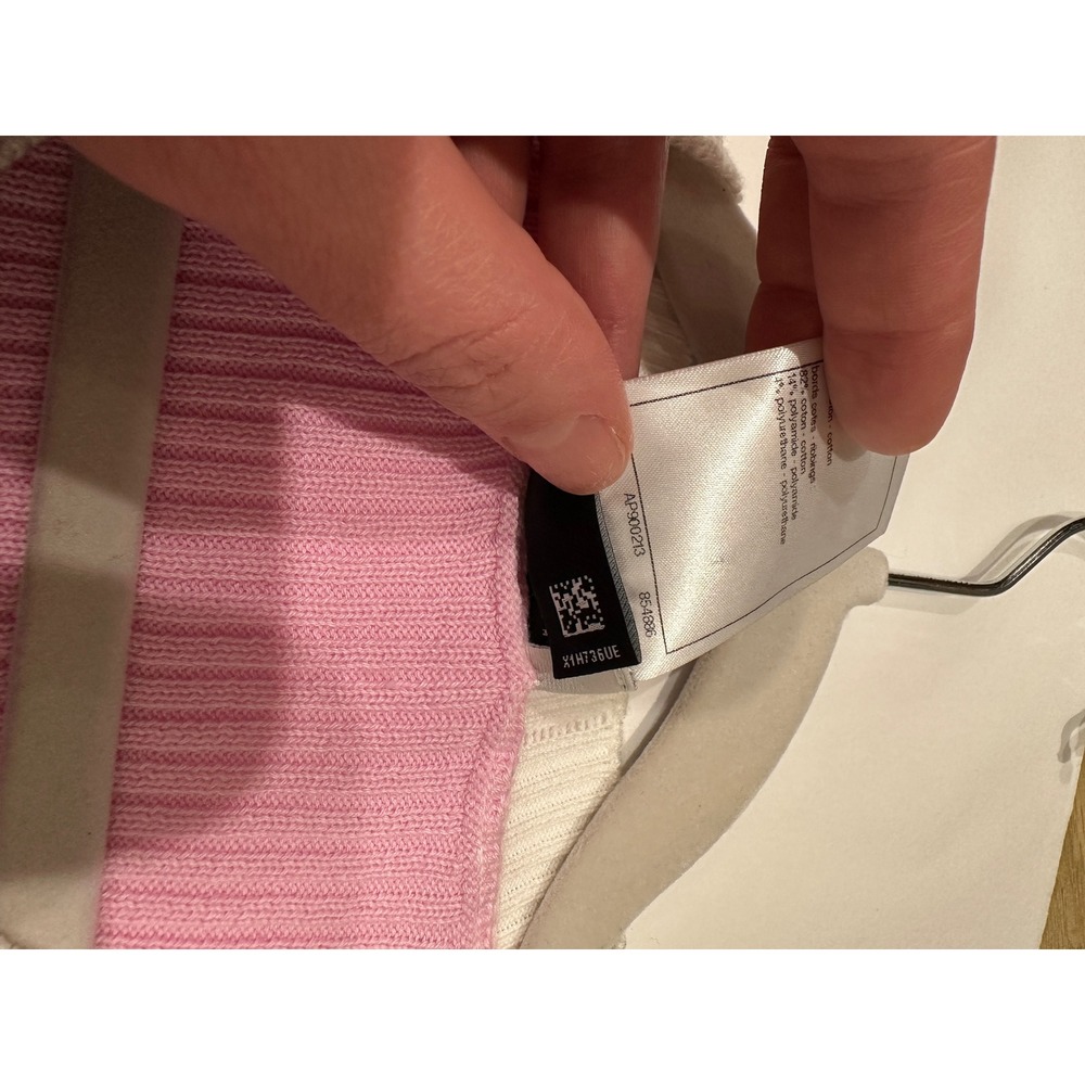 23P Chanel Pink Ribbed Knit CC Logo Button Cardigan Size 40 - Picture 11 of 16